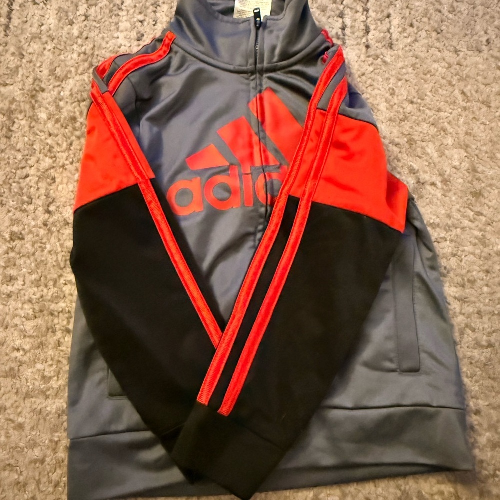 Adidas Charcoal Jacket with Logo - Picture 2 of 3